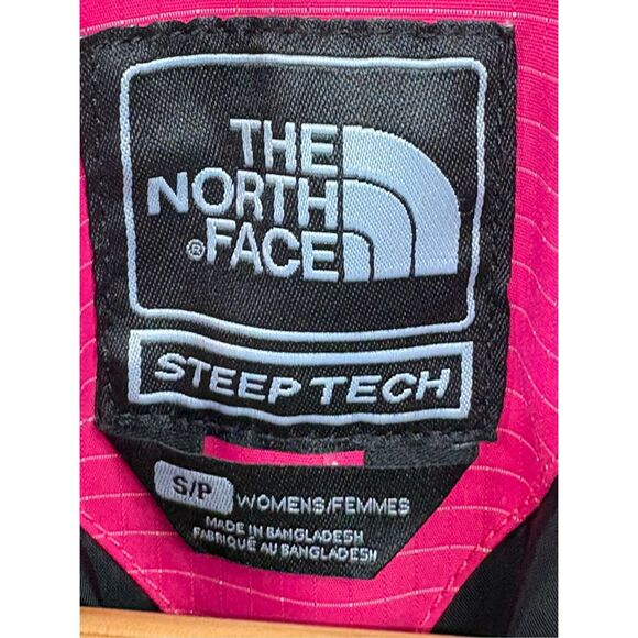 The North Face Steep Tech Jacket Women Size Small Pink Black Hood Belt Snow Ski - Picture 3 of 12